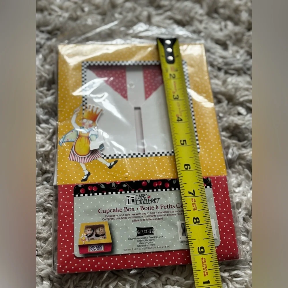 Mary Englebreit Yellow and Red Cupcake Box